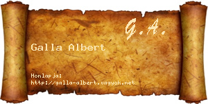 Galla Albert névjegykártya